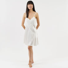 Load image into Gallery viewer, luxury satin nightie with lace - ivory