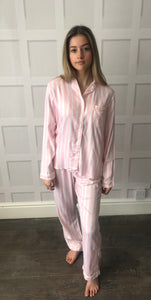 Tallulah Pink Pink Candy Stripe Pyjama Top
