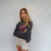 Load image into Gallery viewer, Tallulah Pink Charcoal Crop Logo Sweater