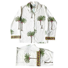 Load image into Gallery viewer, Green Palm Print Cotton Pyjama Set