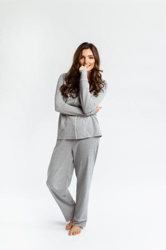 Night Dove Grey Cotton Pyjama Set
