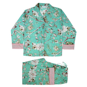 Mint Blossom Print Cotton Pyjama Set